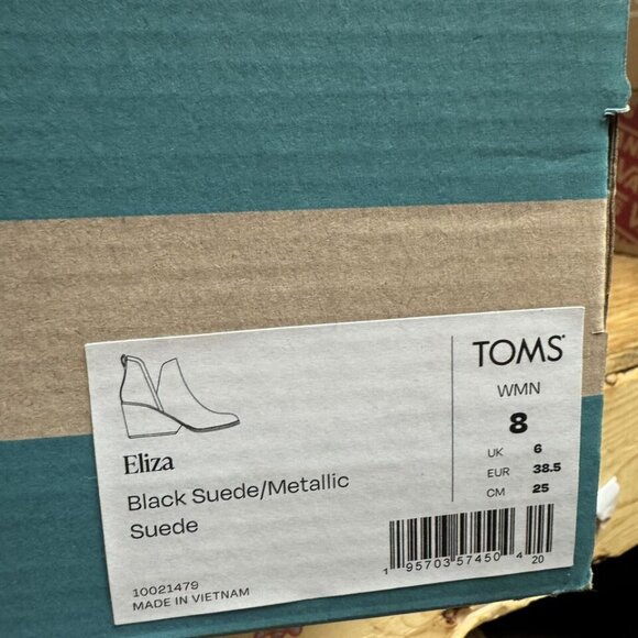 Tom’s Womens Eliza Bootie Black Suede Size 8 M - Picture 6 of 6